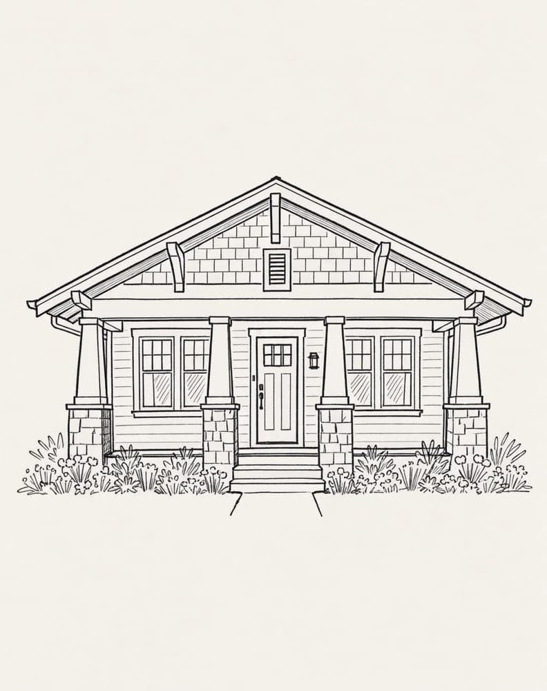 Modern Minimal house portrait