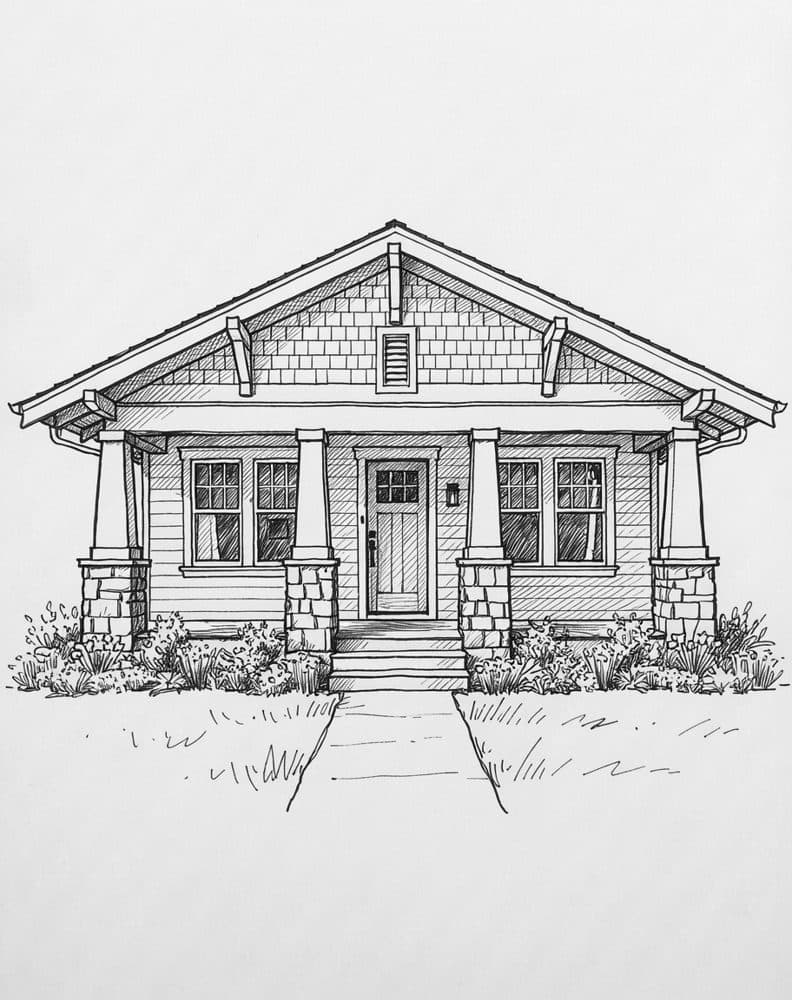 Pen & Ink house portrait