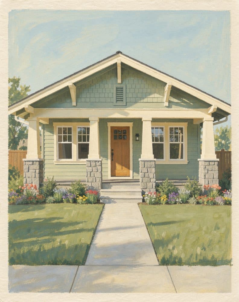 Vintage Postcard house portrait