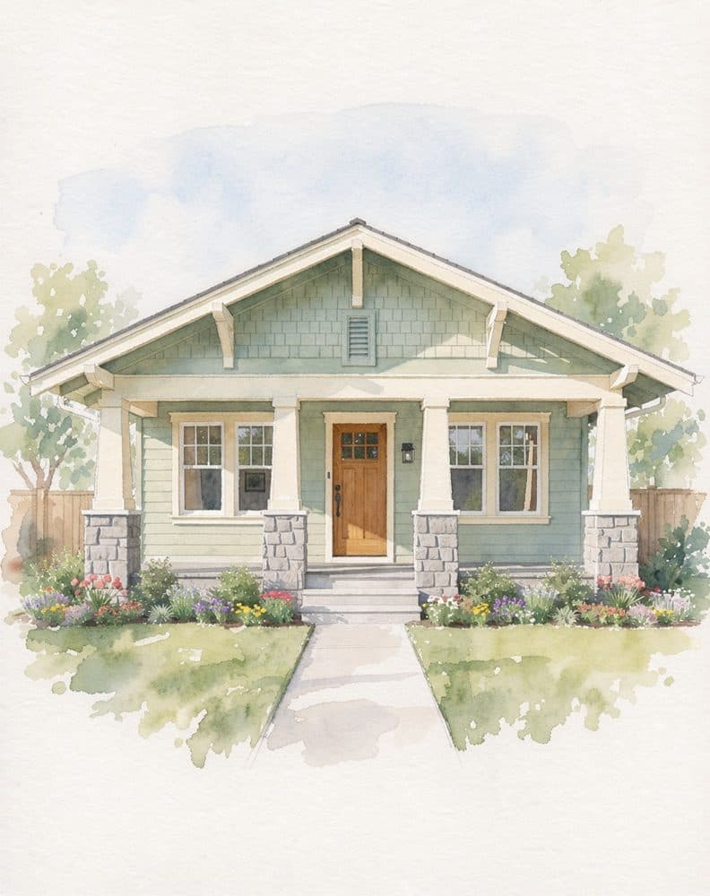 Watercolor house portrait